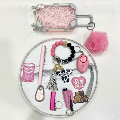 Cow Print Mini Suitcase Keychain - image 4
