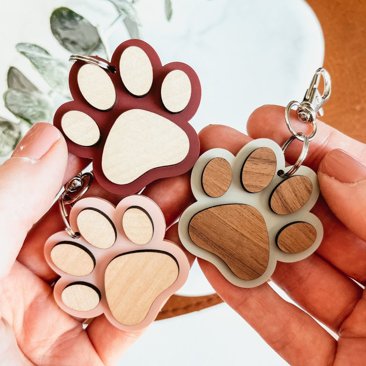 Paw Print Keychain Pendant