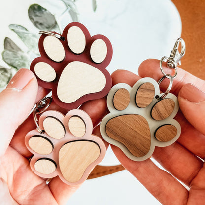Paw Print Keychain Pendant