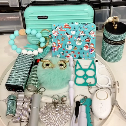 18 PCS Teal White Set