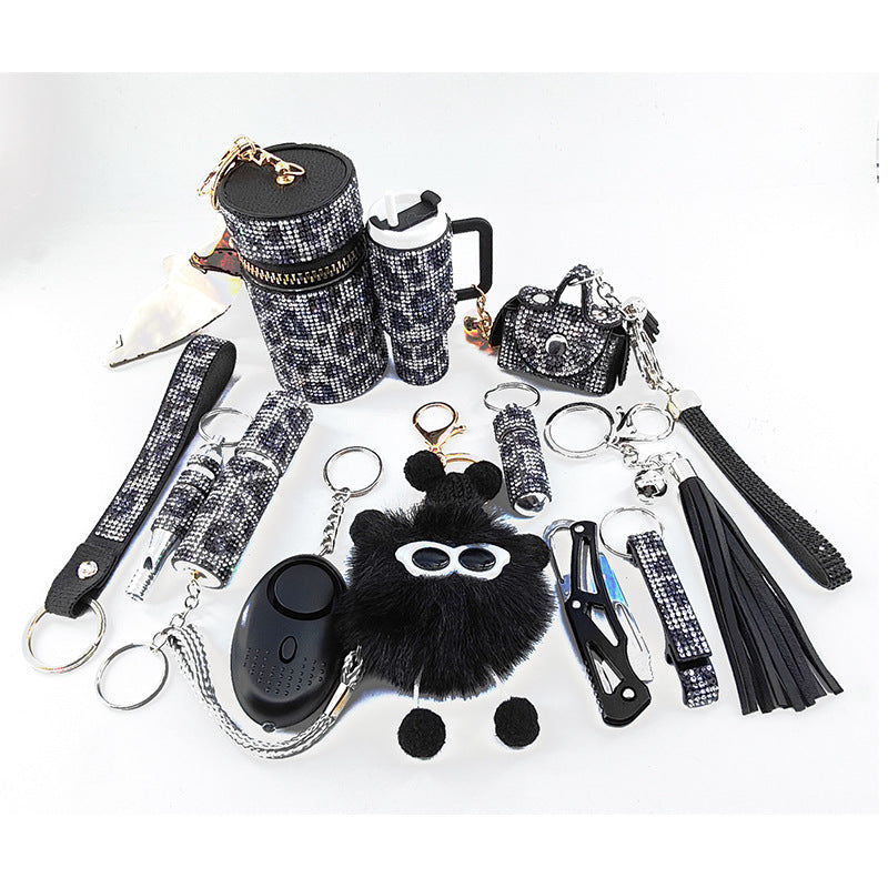 Diamond-Embellished Creative Portable 12-Piece Keychain Set - image 3
