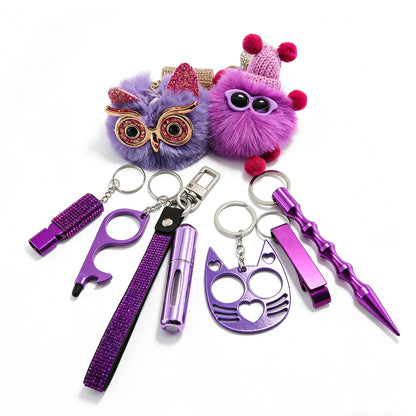Ins Little Coal Ball Self-defense Keychain - image 12