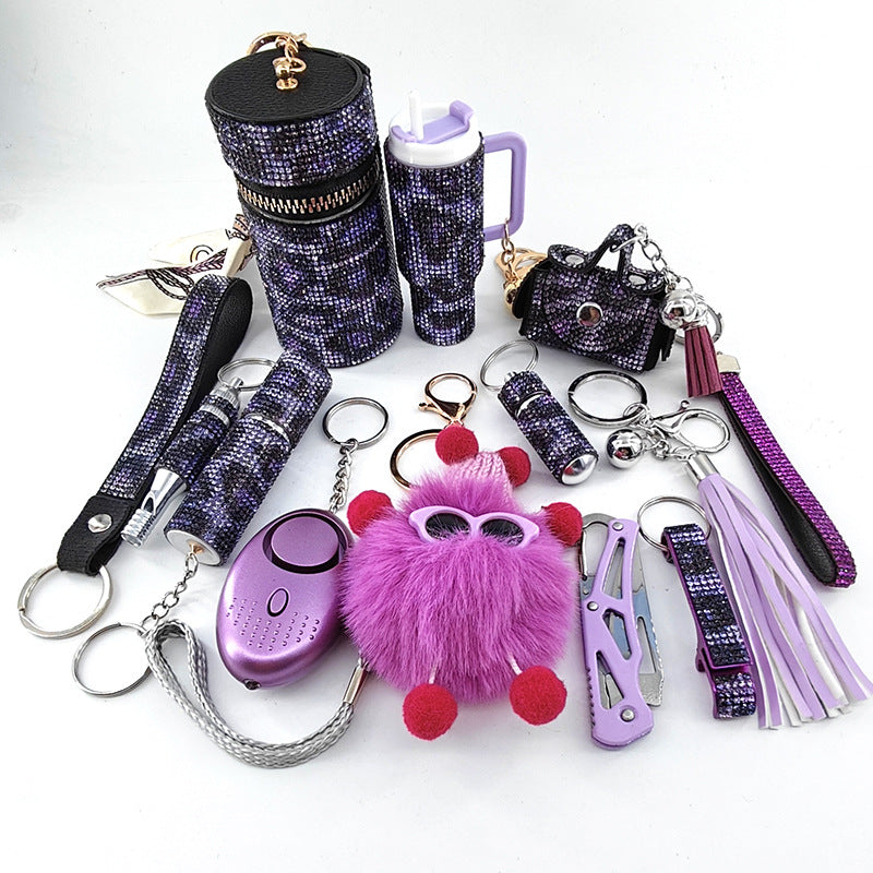 Diamond-Embellished Creative Portable 12-Piece Keychain Set - image 2